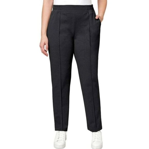 Mondetta Dark Grey Textured Pintuck Straight Leg Pant Womens Size XL - Picture 3 of 12